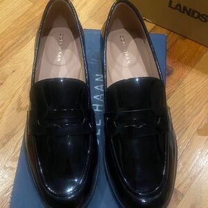 NWT Cole Haan Glossy Black Womens Slip-On Loafers
